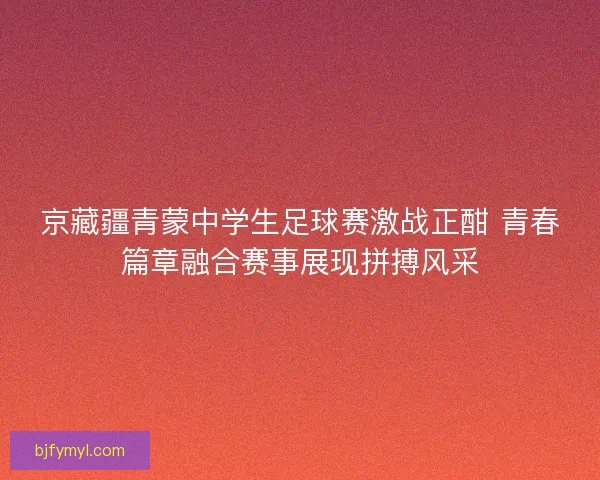 京藏疆青蒙中学生足球赛激战正酣 青春篇章融合赛事展现拼搏风采